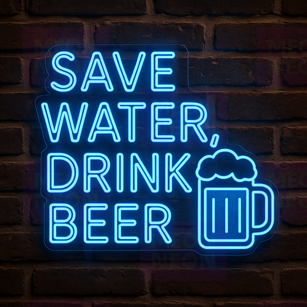 Save Water Drink Beer LED Neon Sign