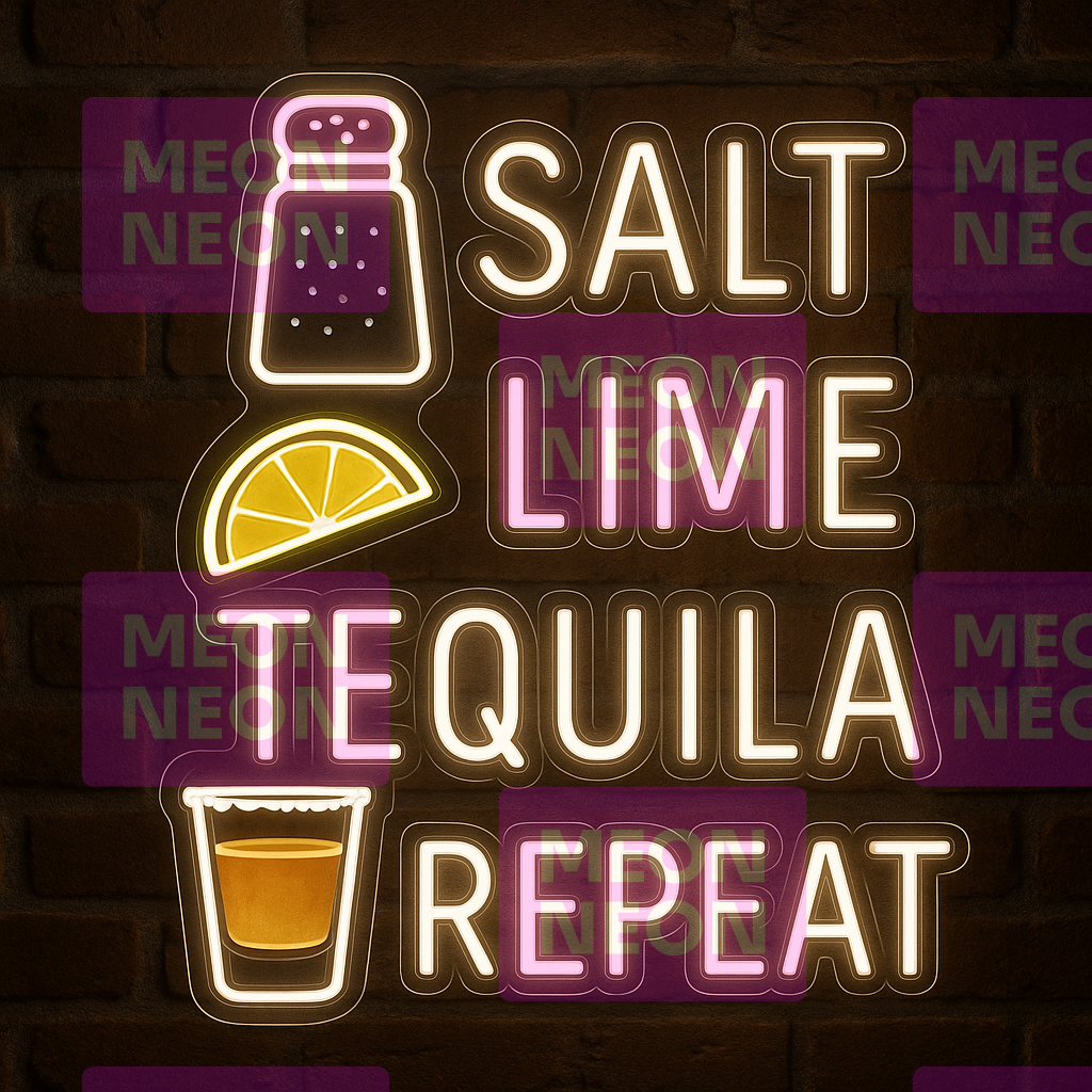 Salt Lime Tequila Repeat LED Neon Sign