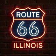Route 66 Illinois LED Neon Sign
