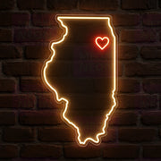 Illinois Home Love LED Neon Sign