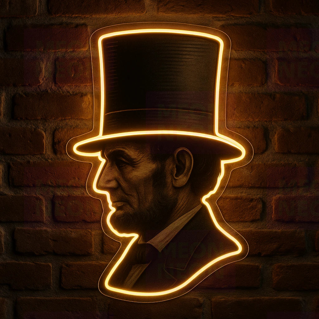 Abe Lincoln Stovepipe LED Neon Sign