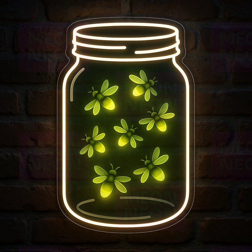 Illinois Firefly Jar LED Neon Sign