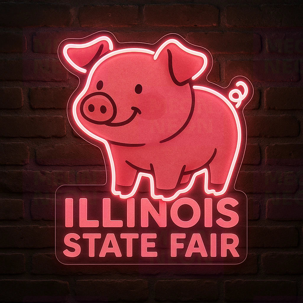 Illinois State Fair Pig LED Neon Sign
