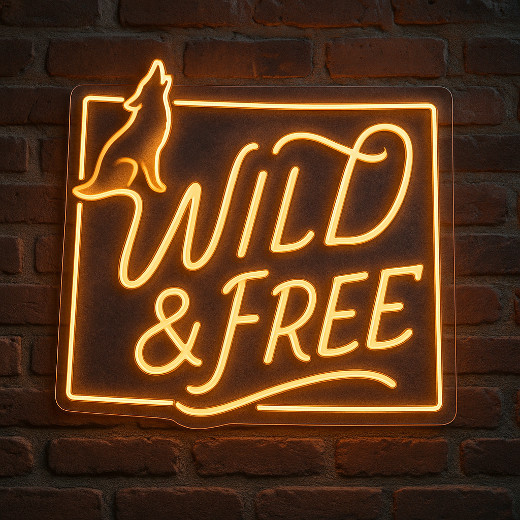 Wyoming Wild & Free LED Neon Sign