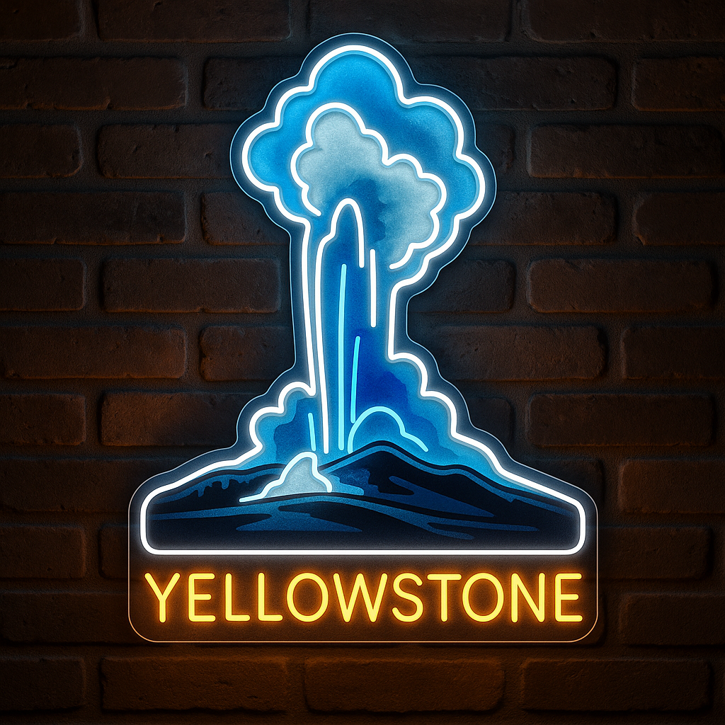 Yellowstone Geyser LED Neon Sign