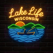 Lake Life Wisconsin LED Neon Sign
