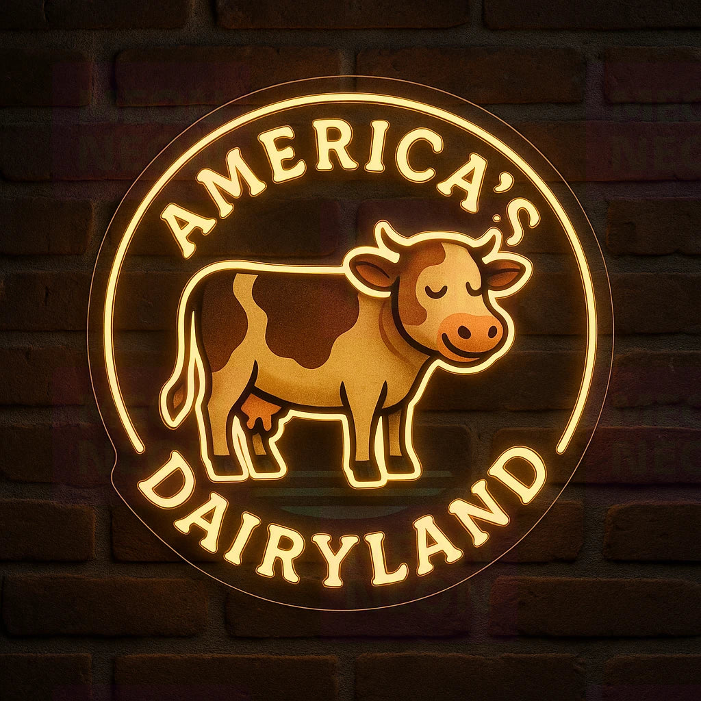 America's Dairyland Cow LED Neon Sign