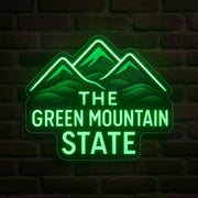 Green Mountain State Peak LED Neon Sign