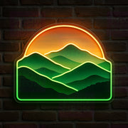 Green Mountains Skyline LED Neon Sign