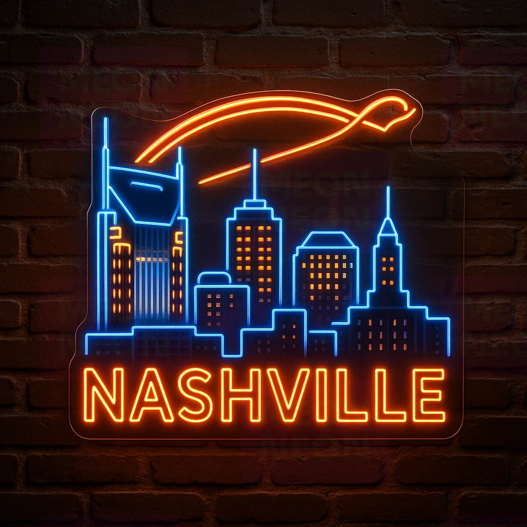 Nashville Skyline Fiddle LED Neon Sign