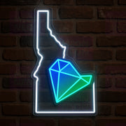 Idaho Outline Gem LED Neon Sign