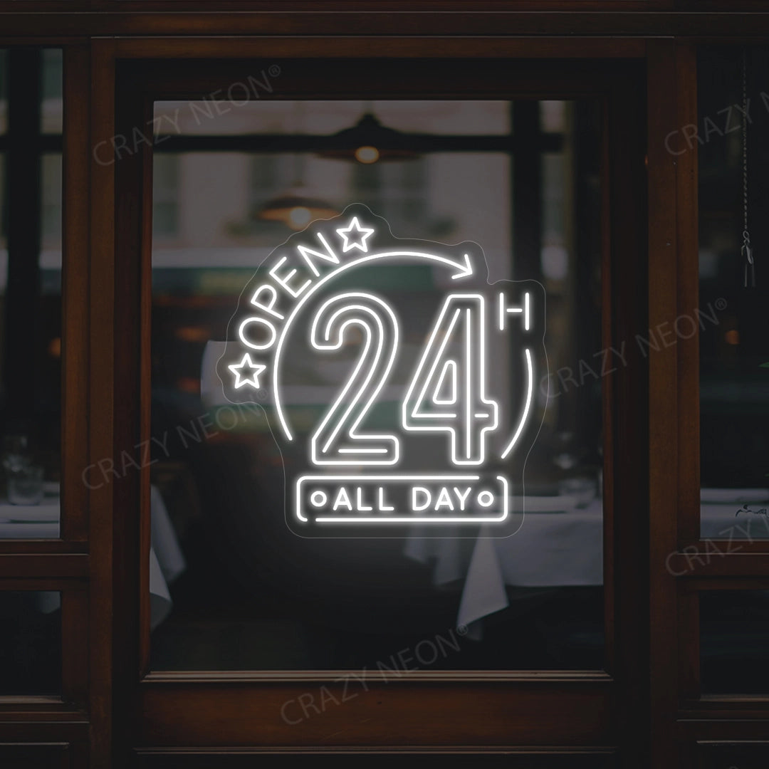 Open 24 Hours All Day Sign image 5
