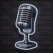 Vintage Microphone LED Neon Sign - Classic Studio Equipment - Professional Audio - Cool White Light