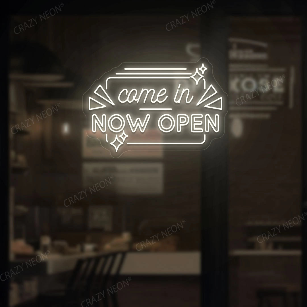 Come in Now Open Sign image 1