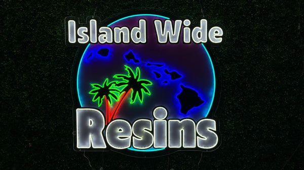 Island Wide Resins Logo Neon Sign