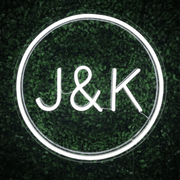 Circle Custom Initials Sign | Wedding neon sign image 0