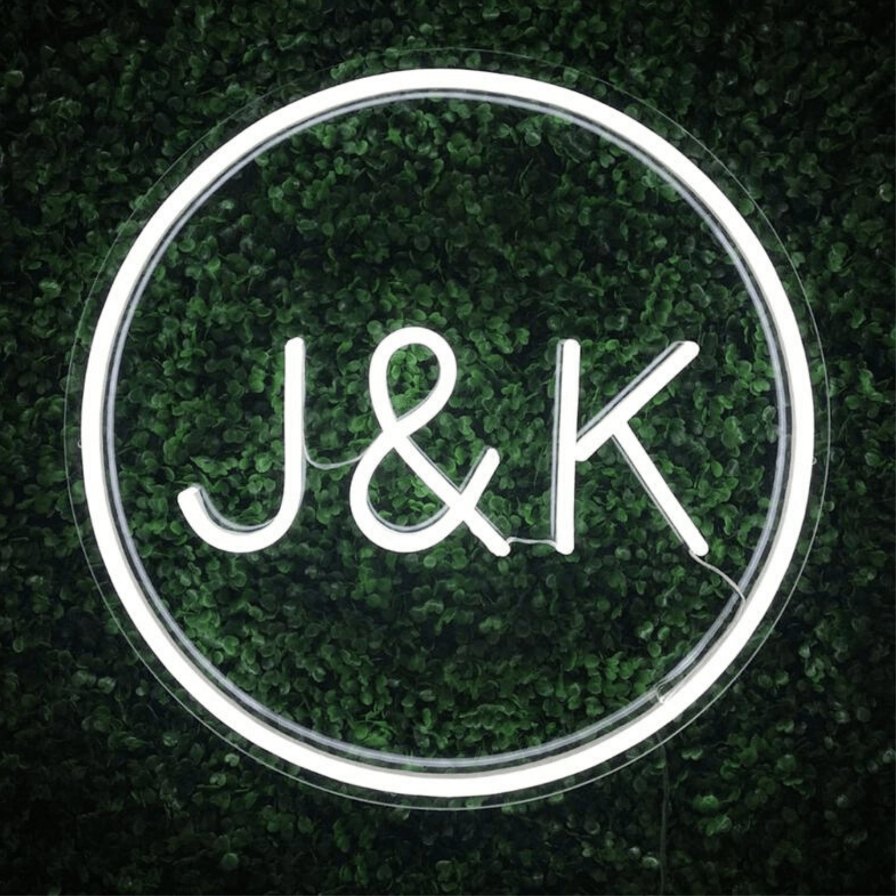 Circle Custom Initials Sign | Wedding neon sign image 0