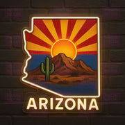 Grand Canyon State - Arizona Mountain Vista Neon Sign