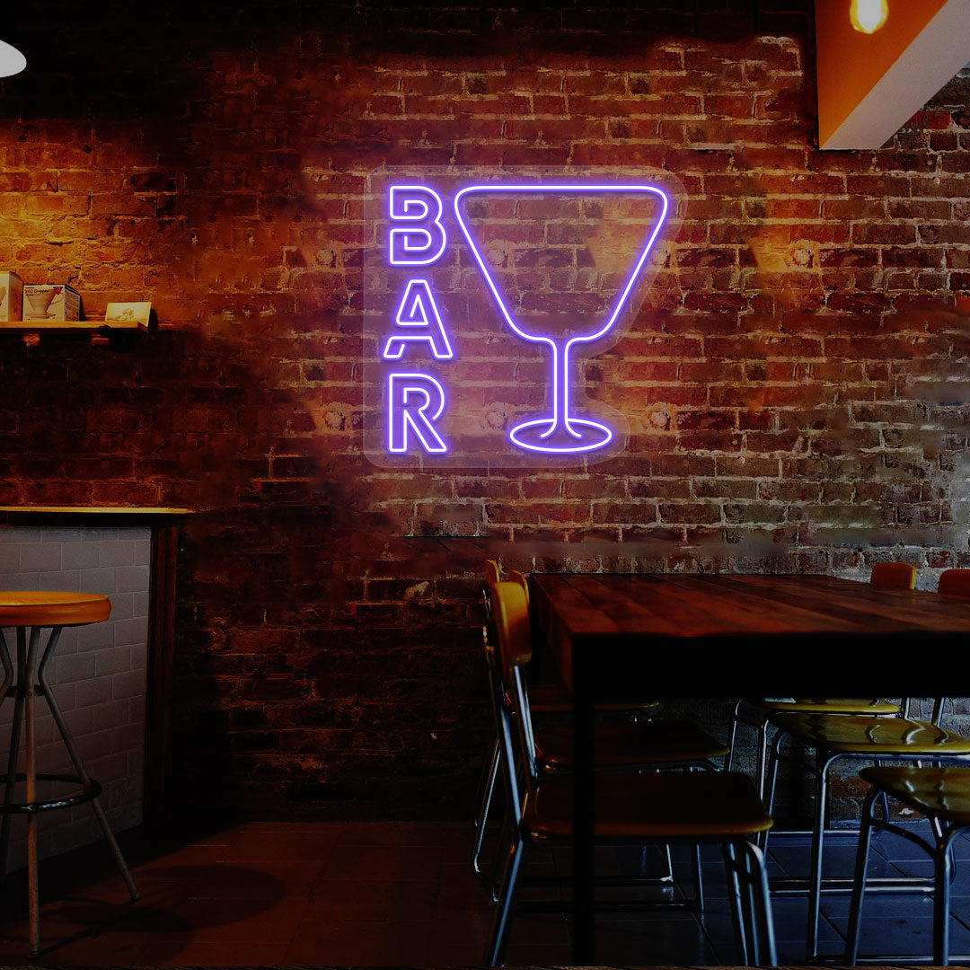 Bar and Glass Neon Sign image 2