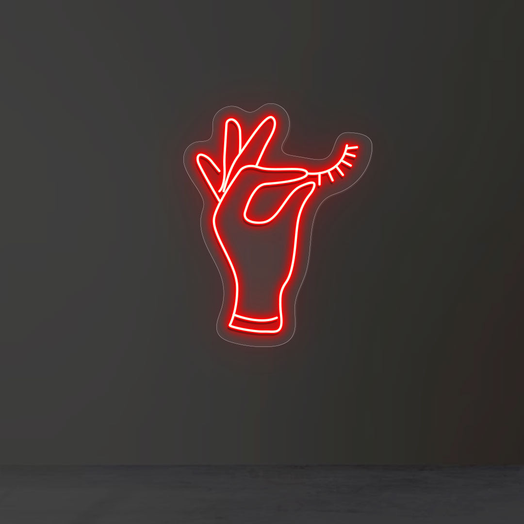 Hand Holding Eyelash Neon Sign image 0