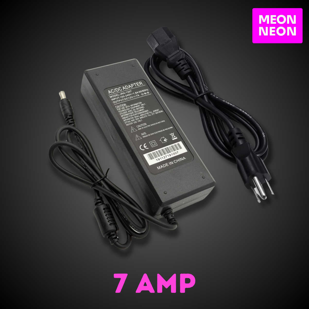 7A LED Power Supply - 12V DC 84W Adapter for LED Neon Signs & Strip Li ...