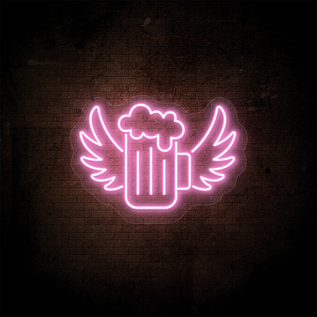 Beer Mug With Angel Wings Neon Sign image 3