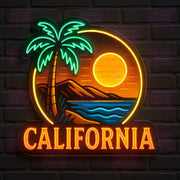California Bear Paradise State Neon Sign