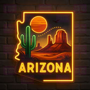 Monument Valley - Arizona Red Rock Mesas Neon Sign