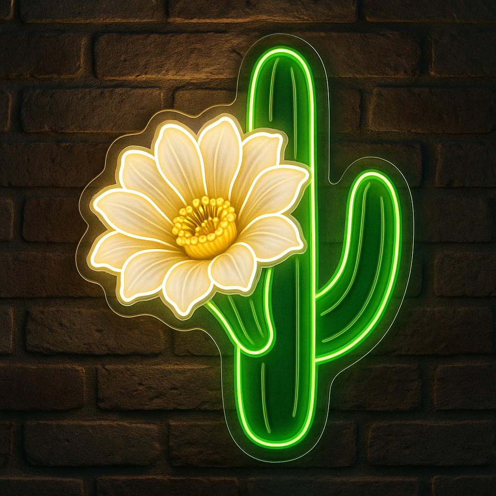 AZ Cactus Blossom LED Neon Sign