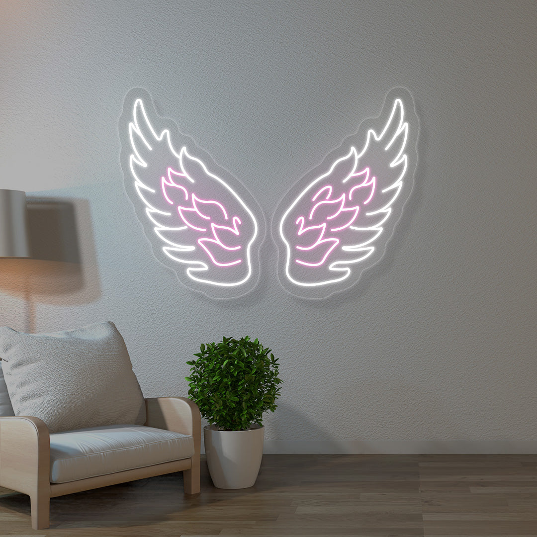 Angel Wings Multicolor Neon Sign image 0