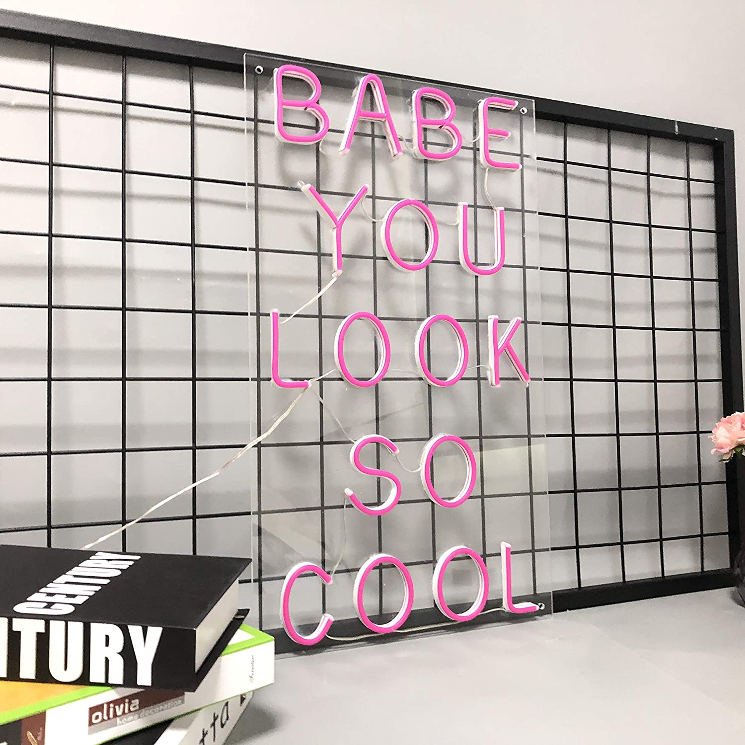 Babe You Look So Cool LED Neon Sign in Cool White