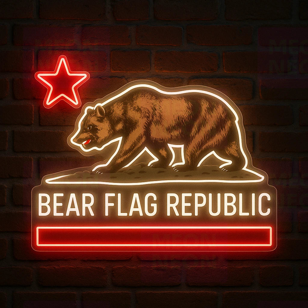 Bear Flag Republic LED Neon Sign
