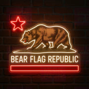 Bear Flag Republic LED Neon Sign