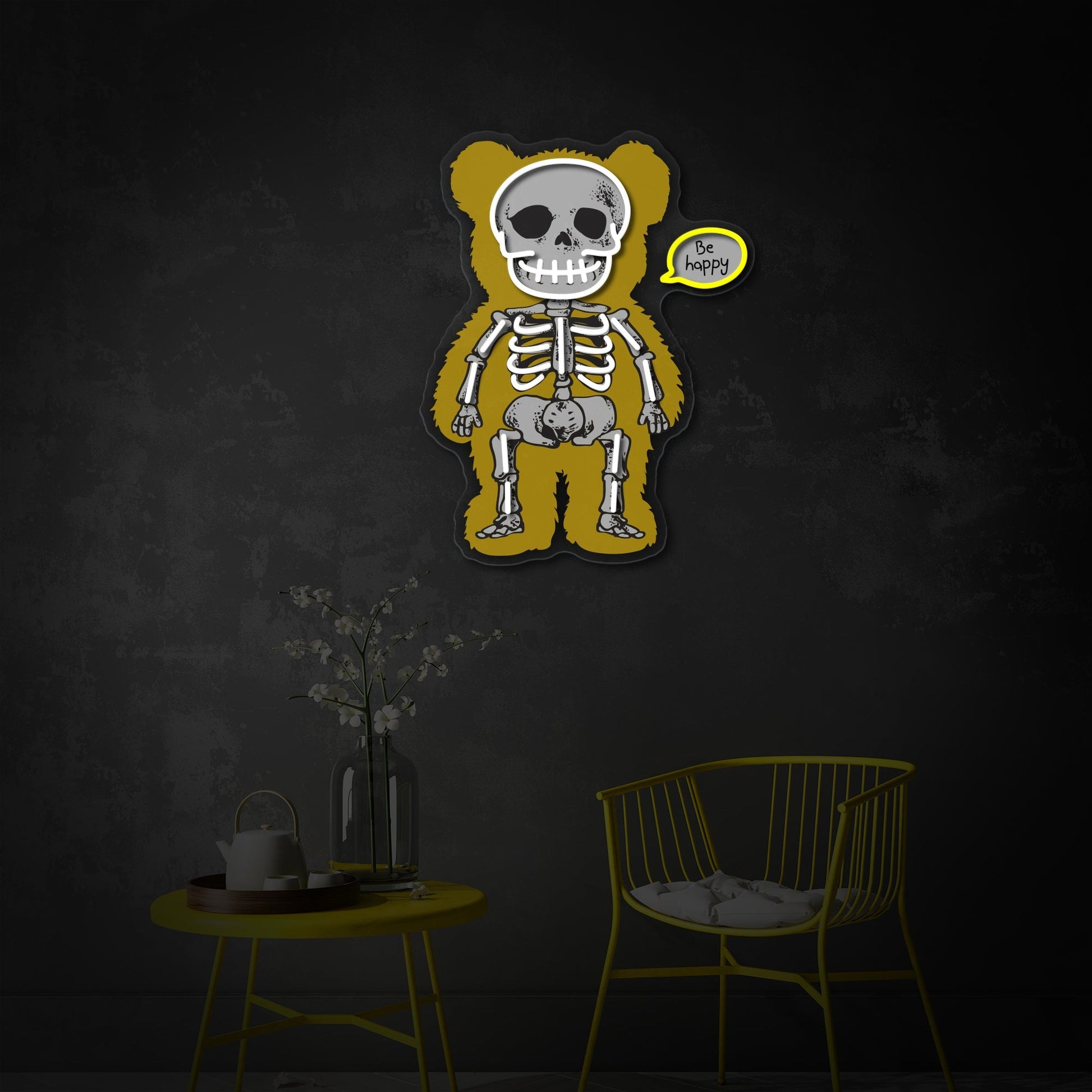 Bear Skeleton LED Neon Sign | Gothic Wall Decor - MEON NEON