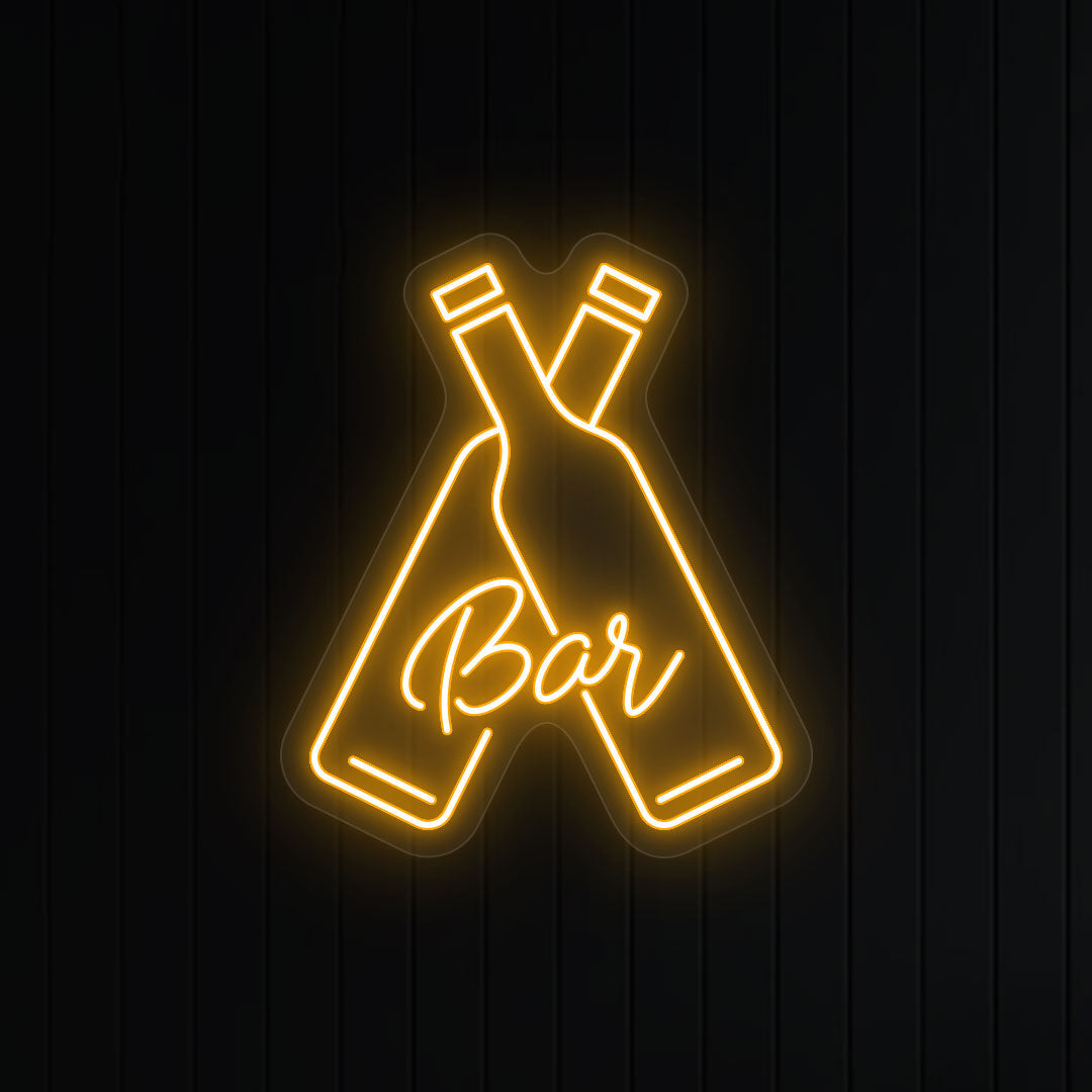 Beer Bottles With Bar Neon Sign image 2
