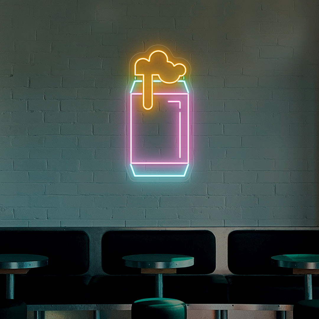 Beer Can Neon Sign - Multicolor image 1