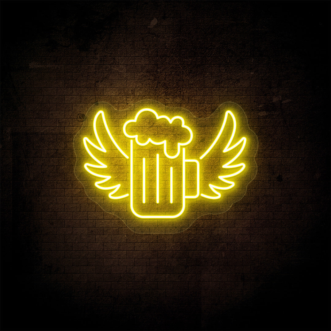 Beer Mug With Angel Wings Neon Sign image 2
