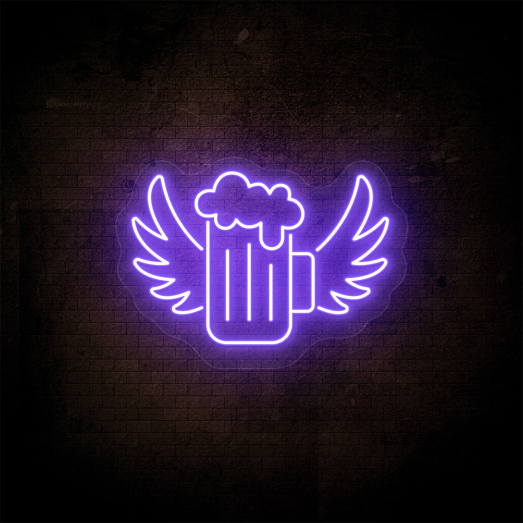 Beer Mug With Angel Wings Neon Sign image 4