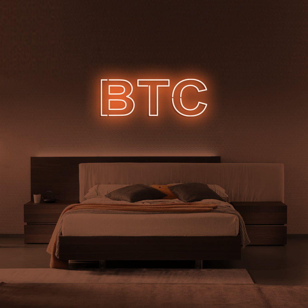 Bitcoin BTC LED Neon Sign in Orange
