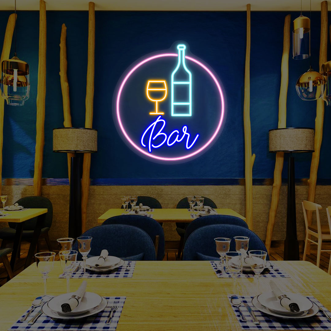 Bottle Glass Bar Neon Sign image 0
