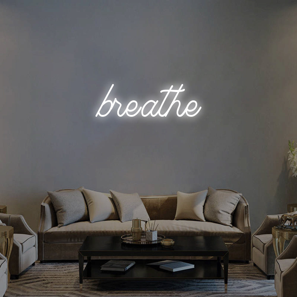 Breathe LED Neon Sign in Cool White