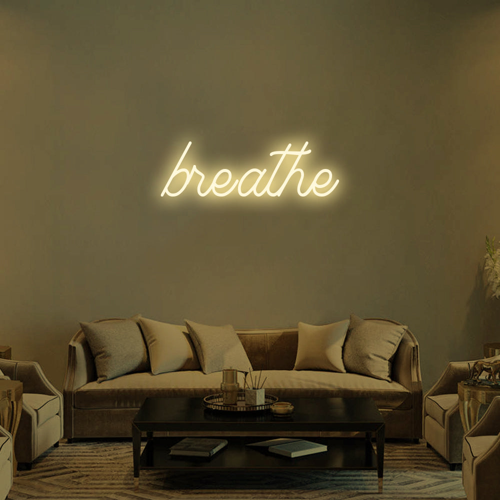 Breathe LED Neon Sign in Warm White