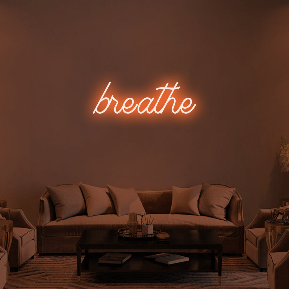 Breathe LED Neon Sign in Orange