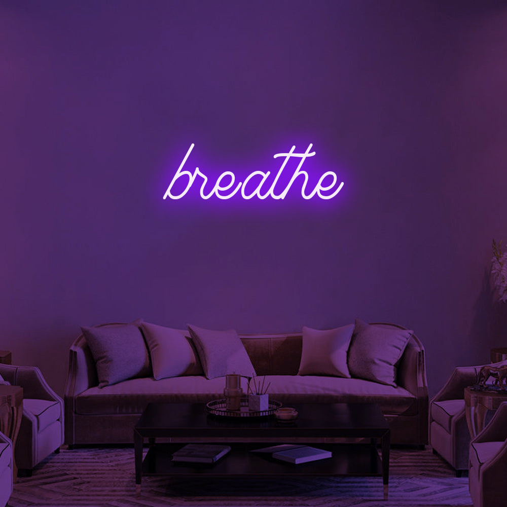 Breathe LED Neon Sign in Purple