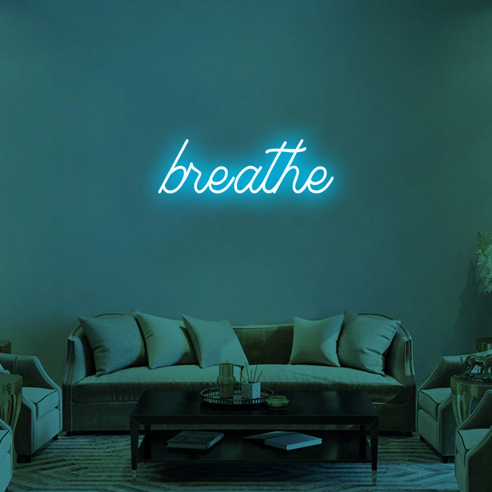 Breathe LED Neon Sign in Ice Blue