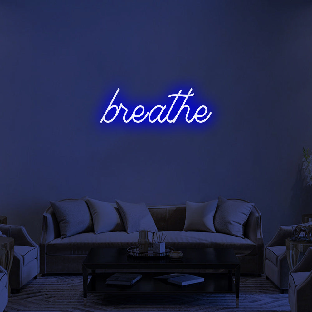Breathe LED Neon Sign in Blue