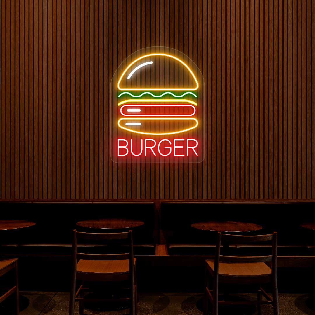 Burger Neon Sign - Multicolor image 0