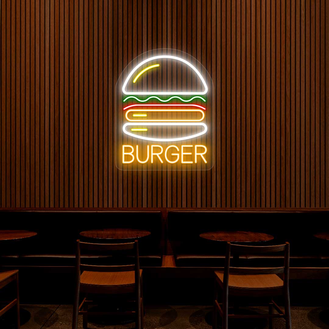 Burger Neon Sign - Multicolor image 1