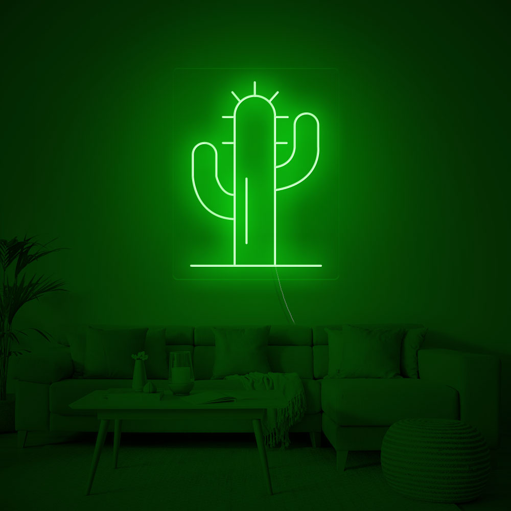Cactus LED Neon Sign in Green