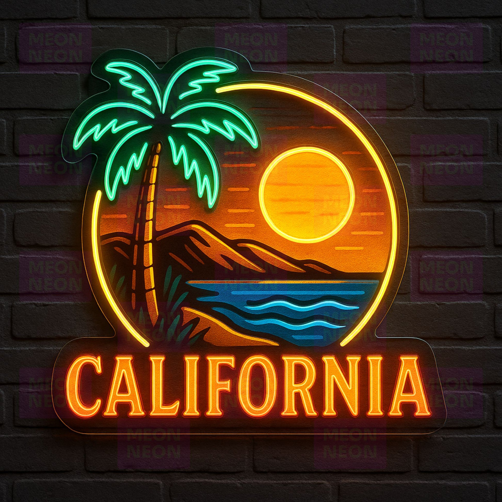 California Bear Paradise State Neon Sign - MEON NEON